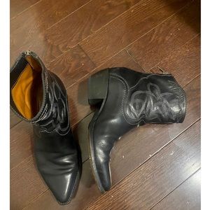 REAL Frye Short Leather Pointed Toe Cowboy Boot